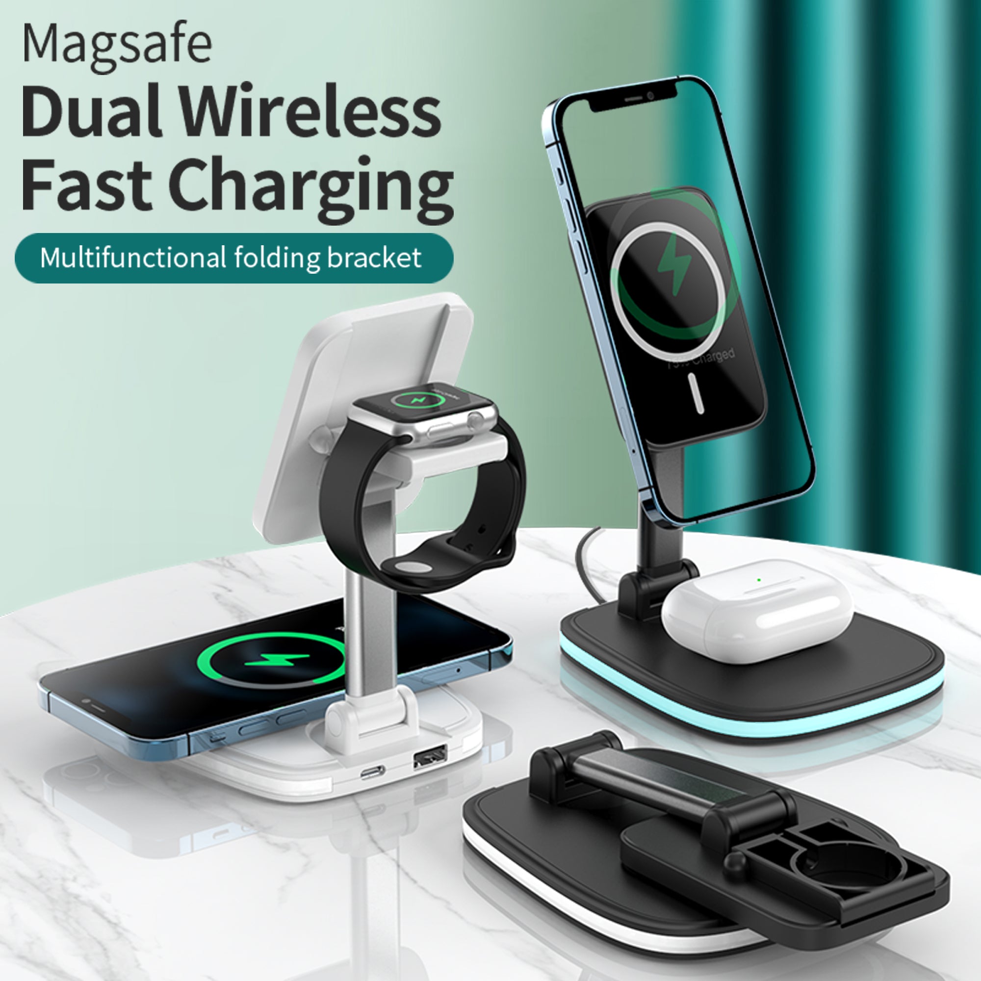 3in1 Magnetic Folding Wireless Charger